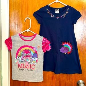 Trolls 2 Dress and Tshirt Bundle
